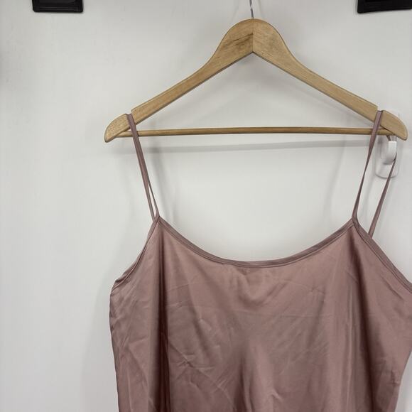 Lora Gene Midi Silk Slip Dress UK 18 US 14 Pink Luxury Satin Bias Sustainable - Picture 2 of 8